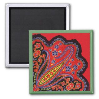 Intricate Folk Art Magnets Tole Painting Style Mag