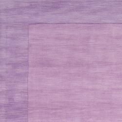 Hand crafted Purple Tone On Tone Bordered Emeto Wool Rug (5' x 8') Surya 5x8   6x9 Rugs