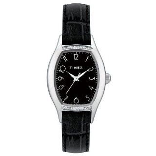 Timex Women's T2M586 Diamond Accented Black Strap Stainless Steel Bracelet Watch Watches
