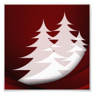 Holiday Christmas Tree Abstract Design Red White Photo Print