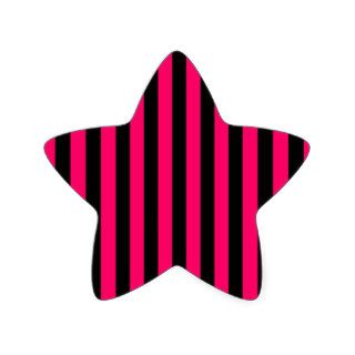 Pink and Black Stripe Background Star Sticker