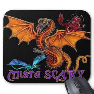 Mista SCARY 3 Dragons Logo Fantasy Mousepad