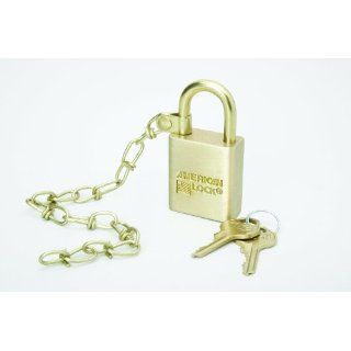 SKILCRAFT 5340 01 588 1676 Solid Brass Keyed Alike Padlock with 2 Keys and Chain, 1" Shackle (Pack of 5) Cell Phone Armbands