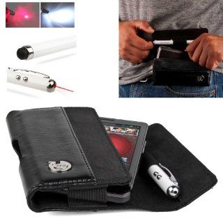 Vangoddy Designer Hip Holster Hard Case Portola with Stylus Pen Holder for LG Optimus Elite ( LS696 ) BLACK Portola + VG 3 in 1 Executive Stylus Pen with Touch Tip, LED Light, and Laser Pointer (Batteries Included) Cell Phones & Accessories