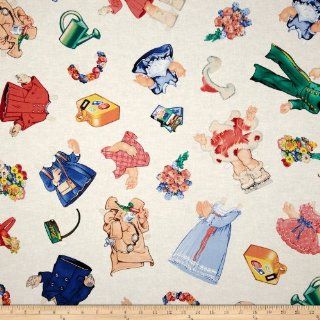 Paper Doll Cuties Clothing Cream Fabric By The YD
