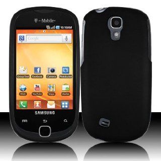 Eagle Cell Samsung Gravity Smart T589 Rubberized Hard Plastic Case   Retail Packaging   Black Cell Phones & Accessories