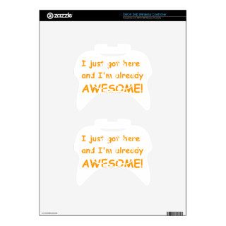 I just got here and Im already awesome comic orang Xbox 360 Controller Skins