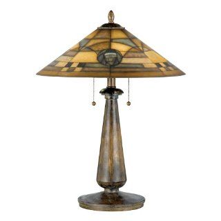 Quoizel Table Lamp Reverse Painted Glass Shade Q571T    