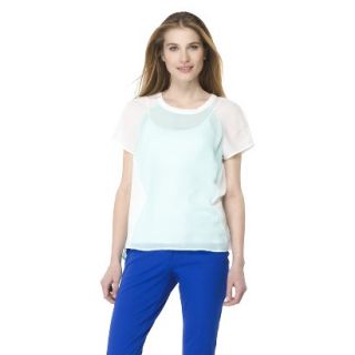 Mossimo Womens Colorblocked Woven Tee   Blue Wave S