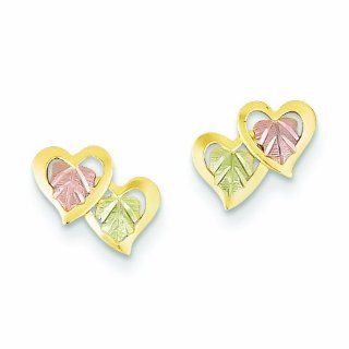 Genuine 10K Yellow Gold Black Hills Gold Heart Earrings 0.5 Grams Of Gold Dangle Earrings Jewelry