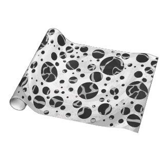 Giraffe Black and Light Gray Print Gift Wrapping Paper