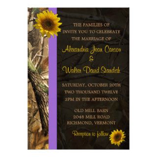 Camo Sunflower Wedding Invitations