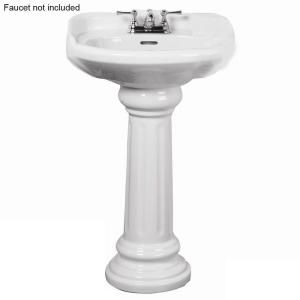 Pegasus Victoria 26 in. Pedestal Lavatory Sink Combo for 4 in. Centerset in White 3 754WH