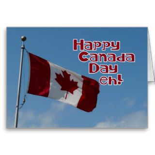 Happy Canada Day eh Maple Leaf Flag Greeting Card