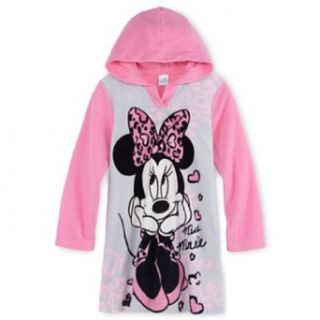 Minnie Mouse Girls Hooded Microfleece Nightgown I Love Miss Minnie Clothing