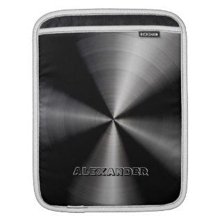 Black Tones Stainless Steel Look Design Sleeve For iPads