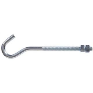 The Hillman Group 3/8 in. x 16 in. x 8 in. x 1/4 in. Clothesline Hook Bolt with 2 Hex Nuts in Zinc Plated (5 Pack) 321800