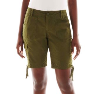 St. Johns Bay St. John s Bay Cargo Bermuda Shorts, Tuscan Olive, Womens