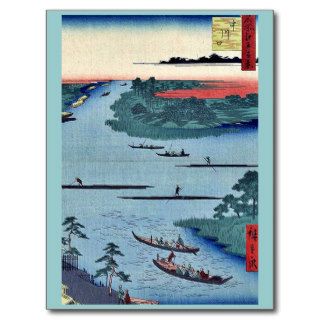 Nakagawa river mouth by Ando, Hiroshige Ukiyoe. Postcards