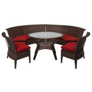 Threshold Rolston 5 Piece Wicker Patio Dining Sectional Furniture Set   Red
