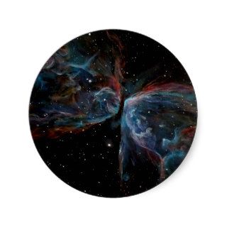 Space Art Butterfly Nebula Astronomical Painting Round Sticker