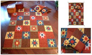Peruvian Wool 'Wari Star' Rug and Covers (6' x 9') Novica 5x8   6x9 Rugs