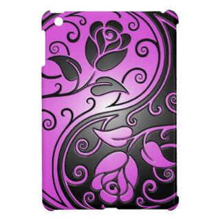 Purple and Black Yin Yang Roses Case For The iPad Mini