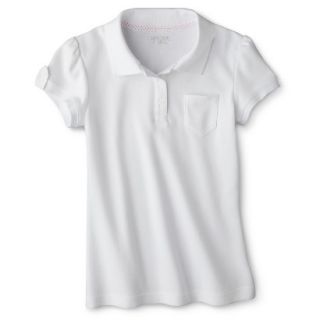 Cherokee Girls School Uniform Interlock Fashion Polo   White M