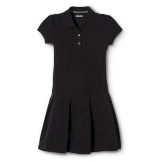 Cherokee Girls School Uniform Short Sleeve Knit Tennis Dress   Ebony S