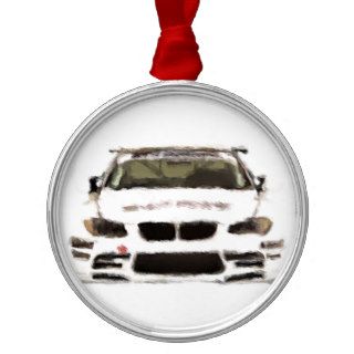 BMW M3 Racing Car Hand Painted Art Brush Template Christmas Ornament