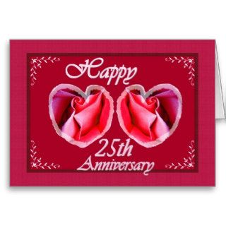 25th Wedding Anniversary Fern Filled Heart Cards