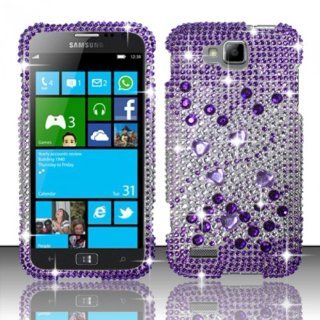 For Samsung ATIV S T899m (T Mobile) Full Diamond Design Cover Case   Purple Beats FPD Cell Phones & Accessories