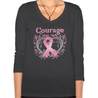 Courage Breast Cancer Awareness Ribbon T shirt