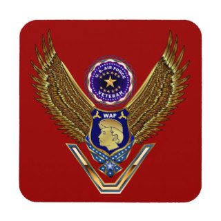 Air Force Women Tribute Over 35 background color Coasters