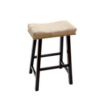 Carolina Cottage 24 in. Black Valencia Bar Stool with Mocha Upholstered Seat DISCONTINUED 682 37 MA