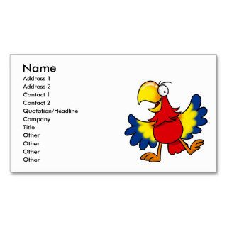 Funny cartoon parrot business card