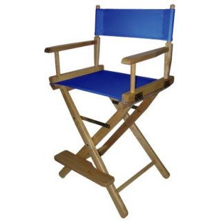 Directors Chair Counter Height Directors Chair   Natural Frame, Blue Canvas