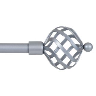 Lavish Home Twisted Sphere Finial Adjustable Modern Curtain Rod Set