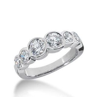 Diamond Wedding Ring 4 Round Stone 0.15 ct 2 Round Stone 0.45 ct Total 1.50 ctw. 596 WR2349 Wedding Bands Wholesale Jewelry