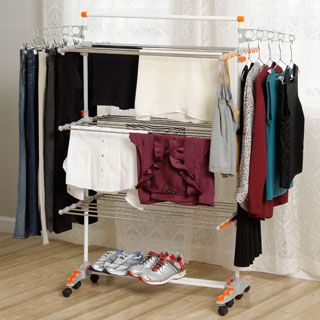 Badoogi Foldable Heavy Duty and Compact Storage Drying Rack System Hanging Racks & Hangers