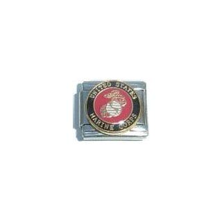 Clearly Charming Marine Corps Crest Seal Italian Charm Bracelet Link Italian Style Single Charms Jewelry