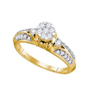 0.53 Carat Round Diamond Engagement Ring TheJewelryMaster Jewelry