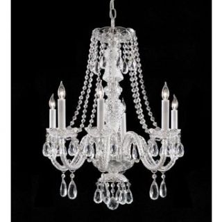 Crystorama Lighting 5046 CH CL SAQ Chandelier with Clear Crystals, Polished Chrome   Lampshades  