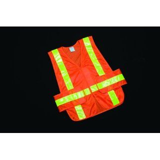 SKILCRAFT 8415 01 598 4873 Safety Vest with Yellow Reflective Tape and Front Closure, One Size Fits All, Orange Dummy Cameras