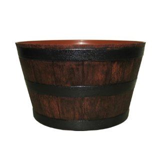 Misco BAR18521 001 Whiskey Barrel Planter, 20 Inch, Brown Oak  Plant Containers  Patio, Lawn & Garden