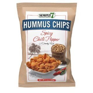 Simply 7 Hummus Chips, Spicy Chili Pepper, 5 Ounce Bags (Pack of 12) ( Value Bulk Multi pack)  Grocery & Gourmet Food