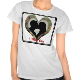 Kissing Couple Silhouette "I Miss You" Tee Shirts