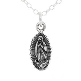 925 Sterling Silver Our Lady of Guadalupe Charm Pendant (16 Inches) Jewelry