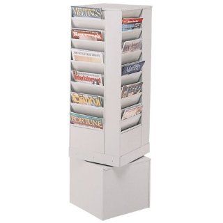 Buddy Products 44 Pocket Rotating Literature Rack, Steel, 13.75 x 49.75 x 13.75 Inches, Putty (0815 6)  Literature Organizers 