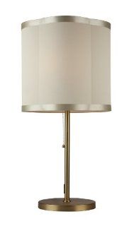 Steven And Chris By Artcraft Lighting SC579 Richmond Transitional Table Lamp In Antique Brass With Cream Silk Shade    